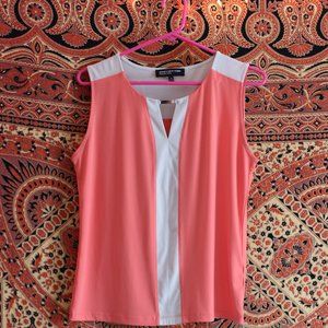 Pink & White Sleeveless Top
